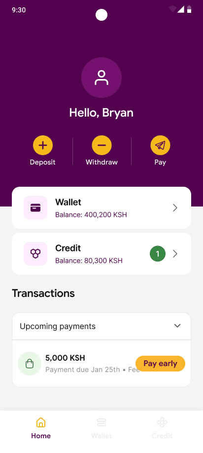 Cowdi app — Home screen